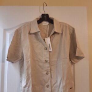 Classic Beige Button-Up Shirt
